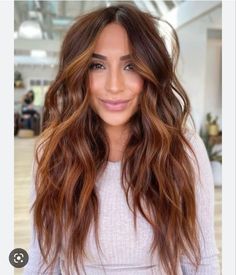 Cinnamon Hair With Copper Highlights, Baylage Red Brown, Dark Roots And Copper Hair, Auburn Hair Color For Fair Skin, Brown With Red And Caramel Highlights, Red Brunette Highlights, Brown Root Copper Ends, Brown To Copper Color Melt, Darker Natural Red Hair