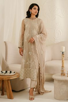 Cross Stitch Ash Gray Luxe Atelier Organza Suits, Organza Shirt, Embroidered Suit, Unstitched Dress Material, Chiffon Collection, Silk Bottoms, Embroidered Dupatta, Ash Gray, Pakistani Wedding Dresses