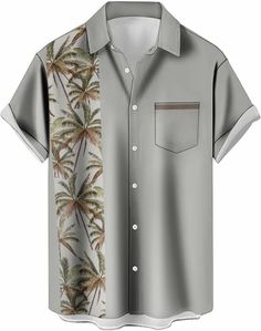 Bowling Coconut Tree Khaki Retro Vintage Hawaiian Shirt Mens Bowling Shirts, Vintage Shirt Design, Funky Shirts, Owl Shirt, Bowling Shirt, Vintage Hawaiian Shirts, Button Down Shirt Mens, Tree Shirt, Beach Casual