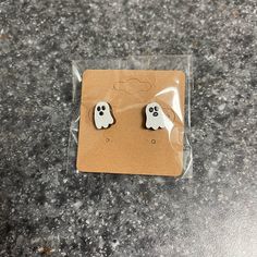 Handmade Ghost Design Wood Stud Earrings Halloween New These Ghost Earrings Are Handmade/Hand Painted And They Are Brand New Sealed In The Plastic! They Have A Stud Back As Shown. Will Ship The Next Day Via Usps! Please Let Me Know If You Have Any Questions Or Offers! Wood Stud Earrings, Wood Earrings Stud, Ghost Earrings, Wood Studs, Earrings Halloween, Ghost Design, Design Wood, Halloween News, The Next Day