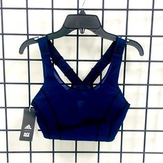 Adidas X Ivy Park Halls Of Ivy Midnight Blue Bra With Stitched Black Stripes By Beyonc New With Tags Womens Xs Blue Nylon Top With Built-in Bra, Blue Nylon Tops With Built-in Bra, Fitted Blue Tops With Mesh Back, Blue Nylon Sports Bra, Blue Athleisure Sports Bra With Mesh Back, Blue Stretch Nylon Sports Bra, Blue Mesh Back Sports Bra For Workout, Fitted Blue Sports Bra With Mesh Back, Sleeveless Blue Nylon Sports Bra