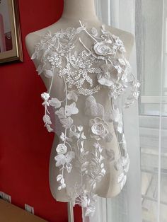 Super Luxury Lace Appliques Ivory Exquisite Lace Applique For Wedding Dress Grown Bridal Veil BodiceSize of 1 pcs : 58cm* 31cm , in inch: 22.8"  * 11.8"The listing is for 1 pcs.For more quantity, please feel free to convo me.If you like it, order it now. sdyhttps://www.etsy.com/shop/beautyfabric Cream Wedding Dress With Floral Applique, Sleeveless Wedding Gown With Floral Applique, White Sleeveless Gown For Ceremony, Floral Applique Organza Gown For Wedding, White Wedding Dress With 3d Flowers, Sleeveless White Gown With Floral Embroidery, White Sleeveless Gown With Floral Embroidery, Organza Gown With Floral Applique For Wedding, White Sleeveless Wedding Dress For Ceremony