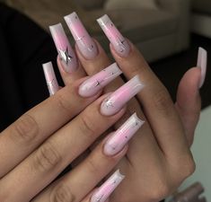 Orchid Nails, Nails Now, Ombre Acrylic Nails, Nail Tattoo, Acrylic Nails Coffin Pink, Acrylic Nails Coffin Short, Long Square Acrylic Nails, Bling Acrylic Nails, Pink Acrylic Nails