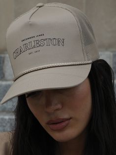 This hat goes out to all of our Charleston lovers! Coming in black and beige, our Charleston Trucker Hat is the perfect accessory for all of those warm, sunny days. For a complete look make sure you get our Charleston Sweatshirt. Want more styles? Shop our full apparel line. Beige Snapback Trucker Hat For Outdoor, Beige Trucker Hat With Curved Brim For Outdoor, Casual Brimmed Snapback Hat For Streetwear, Beige Adjustable Trucker Hat For Outdoor, Adjustable Beige Trucker Hat For Outdoor, Casual Snapback Hat For Streetwear, Urban Adjustable Brimmed Hat, Casual Streetwear Snapback Hat, Casual Brimmed Trucker Hat