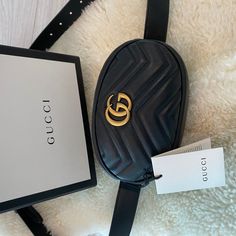 New Gucci Belt Bag. Never Worn - Tags Included & Box. Black Gucci Bag With Logo, Luxury Logo Bags As Gifts, Black Gucci Pouch Bag, Classic Gucci Bag For Gift, Gucci Black Bag As Gift, Black Gucci Bag As Gift, Gucci Marmont Belt, Gucci Belt Bag, Gucci Vintage Bag