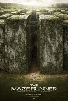 the maze runner movie poster with an open door leading into a maze that is surrounded by grass