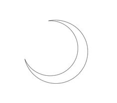 the crescent is drawn in black and white on a white background, it appears to be half circle