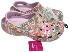 Crocs Vera Bradley Classic Clog Women's size 9 sold out in all stores OUT OF PRODUCTION Limited Edition Color: Ballerina Pink/Rain Forest Hard to FIND Cushioned Foot bed Easy to Clean Pivoting heel strap Water Friendly Odor resistant            ***USA SELLER***WORLDWIDE SHIPPER*** Thank you for shopping with us. We have been an eBay member for over 20 years. We are a small family run business selling popular strictly Authentic Name Brands. We are not affiliated with any manufactures like Nike, Adidas or Crocs. Will match Crocs warranty. Check out our feedback & shop with confidence!! ALL MERCHANDISE IS 100% AUTHENTIC Pink Rain, Ballerina Pink, Pink Ballerina, Rain Forest, Womens Clogs, Nike Adidas, Strap Heels, Vera Bradley, Comfortable Shoes