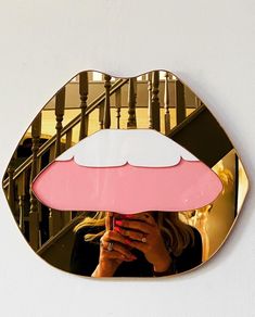 LARGE Gold Lip Mirror Acrylic Mirror Lip Decor Gold Lips - Etsy Mirror Statement Wall, Lip Decor, Lip Mirror, Gold Lips, Lip Shapes, Mirror Acrylic, Acrylic Mirror, Office Art