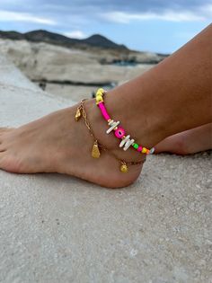 Handmade Adjustable Anklet Bracelet Set With Colorful Beads and Gold Accents, Gold Chain Anklet, Colorful Anklet, Gift for Her. - Etsy Colorful Beads Anklet For Beach Season Vacation, Colorful Beaded Anklets For Beach Vacation, Colorful Beaded Anklets For Vacation And Beach Season, Multicolor Beaded Anklets For Vacation, Colorful Beads Anklet For Beach Season, Colorful Beaded Anklets For Beach, Colorful Beaded Anklets For Beach Season, Multicolor Beaded Anklets For Beach Season, Multicolor Tiny Beads Anklets For Beach