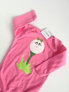 Baby girl golf onesie Green Long Sleeve Onesie For Spring, Golf Onesie, Golf Toys, Girl Golf Outfit, Girls Golf, One Piece Bodysuit, Newborn Pictures, Golf Outfit, Birdy