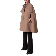 Donna Natural Cape | Aggi | Wolf & Badger Outfit References, Wool Cape, Cape Coat, Fashion Fits, Independent Designers Fashion, Max Mara, Badger, Dream Closet, Wool Blend