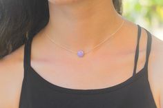 "A stunning yet simple necklace features a dainty 14K gold filled or a sterling silver chain and a delicate lavender purple 10mm single coin opal charm. This minimalist necklace brings just a hint of sophistication to any look, yet it subtle and versatile enough to go with any look, whether you want to wear this piece with your daytime look or for an evening out. Opal is also October birthstone. ♥ DETAILS Chain: 925 Sterling silver / 14K Gold Filled / 14K Rose Gold Filled Charm/ Pendant: 10mm (= Dainty Purple Necklace For Everyday Wear, Delicate Purple Jewelry For Everyday, Delicate Purple Jewelry For Everyday Wear, Minimalist Purple Necklace For Everyday, Minimalist Purple Necklace For Gift, Minimalist Purple Jewelry For Everyday, Minimalist Everyday Purple Jewelry, Lily Necklace, Jewelry Delicate