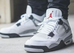 Jordan 4 White Cement, Retro Jordans, Shoes Sneakers Jordans, White Cement, Nike Air Jordans, Fresh Shoes, Hype Shoes, Nike Free Shoes, Air Jordan 4