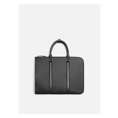 Monochrome briefcase. Main compartment with zip closure. Interior compartment for electronic devices and laptops up to 13 inches. Two handles. Modern Laptop Bag With Zipper For Work, Modern Laptop Bag With Zipper Closure For Work, Modern Briefcase With Zipper For Work, Black Laptop Bag With Zipper For Business Trips, Black Office Laptop Bag With Zipper Closure, Modern Briefcase With Zipper Closure For Office, Modern Office Briefcase With Zipper Closure, Rectangular Business Laptop Bag With Zipper Closure, Business Laptop Bag With Zipper Closure, Rectangular