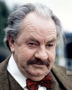 an older man wearing a red bow tie