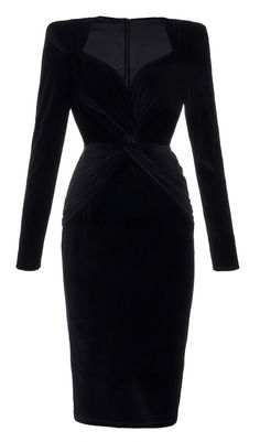 BLACK VELVET SATIN DRESS Midi Velvet Dress, Celebrity Inspired Dresses, Velvet Midi Dress, Black Velvet Dress, Bodycon Dress Parties, Looks Chic, Inspired Dress, V Neck Dress, Velvet Dress