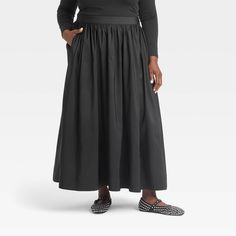 Full Black Skirt, Black Maxi Skirt, Witch Magic, Meeting Friends, Recycled Polyester Fabric, Black Maxi, Bottom Clothes, Wrap Skirt, A New Day