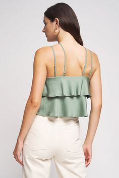 Flowing tiers fall from this modern petal top, accented by centered straps that give the illusion of a halter neckline with the comfort of a classic strap. For a head-to-toe monochromatic moment, style this crop with its perfect match: the Balinda Pant. Halter Neckline, Perfect Match, Cactus, Blouses