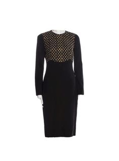 Alexander McQueen Crew Neck Midi Length Dress Size: IT36 Alexander McQueen Sheath Dress Bless, Black, Beaded, Embroidered & Crystal Accents Long Sleeve with Crew Neck Concealed Zip Closure at Back Fabric: 50% Rayon, 50% Acetate Lining: 74% Acetate, 26% Silk Embellishment: 70% Metal, 15% Acrylic, 15% Glass Midi Length Dress, Dress Clothes For Women, Sheath Dress, Midi Length, Alexander Mcqueen, Alexander, Art Collection, Dress Outfits, Bathing Beauties