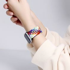 Your Apple Watch has never felt so comfortable! Trendy Multicolor Quartz Watches, Trendy Multicolor Watches As Gifts, Casual Blue Watch Accessories, Multicolor Adjustable Casual Watch Bands, Modern Multicolor Adjustable Watch Accessories, Casual Adjustable Bracelet Strap Watch Bands, Modern Adjustable Multicolor Watch Accessories, Casual Apple Watch Band Bracelet Strap As Gift, Casual Apple Watch Band With Bracelet Strap As Gift