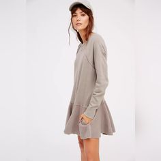 Soft And Comfy Sweatshirt Flounced Skirt Mini Dress With Pockets From Free People In Medium / Large. Beige Blush Color. Open Back With Tie. Pit To Pit Approximately 21' Shoulder To Hem Approximately 35' Flounced Skirt, Flounce Skirt, Skirt Mini, Comfy Sweatshirt, Blush Color, Dress With Pockets, Sweatshirt Dress, Free People Dresses, Free People Dress