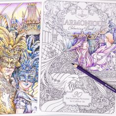 two coloring pages with an image of the characters from fairy tale, and one is colored in