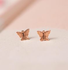 Delight your little one's style with these charming petite butterfly earrings! Crafted from 14K gold, these lightweight studs are perfect for toddlers and young girls, offering comfort and elegance for everyday wear. The delicate butterfly design adds a playful yet sophisticated touch, making these earrings an ideal gift for birthdays, special occasions, or simply because your young fashionista deserves something adorable. Featuring secure screw-back posts, they ensure a snug and safe fit, perfe Gold Butterfly Earrings, Earrings For Kids, Butterfly Earrings Gold, Delicate Butterfly, Light Weight Jewelry, Kids Earrings, Earrings Cute, Gold Butterfly, Butterfly Earrings