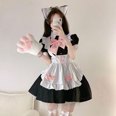 Vendor: Egirldoll Type: dress Price: 55.99 - 64.99 (32 variants) Sweet Neko Maid Pink Bows Black Dress ON263 Cute Mini Dress For Costume Party, Harajuku Mini Dress For Cosplay, Cute Black Dress For Costume Party, Cute Mini-length Halloween Dress, Cute Mini Length Halloween Dress, Cute Mini Dress For Halloween, Cute Mini Halloween Dress, Black Kawaii Costume Dress, Kawaii Black Costume Dress