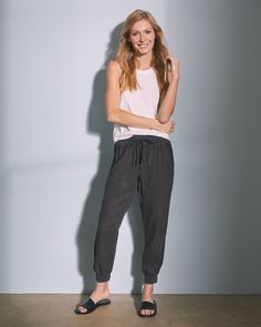 Lead Ankle Cuffs, Jogger Pants, Drawstring Waist, Relaxed Fit, Pants, Trousers