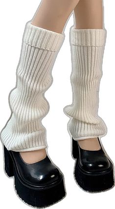 Flared Leg Warmers, Leg Warmers, White