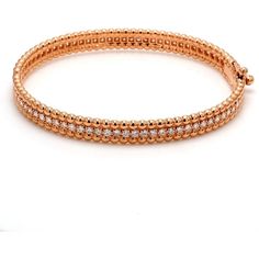 Ninacci 18K Rose Gold Diamond Pave Bangle - 2.41 Carat Total Diamond Weight Luxury Elegant Bangle With Pave Setting, Luxury Rose Gold Tennis Bracelet For Wedding, Elegant Rose Gold Tennis Bracelet For Anniversary, Luxury Bangle With Elegant Design For Anniversary, Luxury Rose Gold Bracelets For Wedding, Elegant Rose Gold Diamond Bracelet For Anniversary, Luxury Rose Gold Wedding Bracelets, Luxury Hand Set Rose Gold Tennis Bracelet, Luxury Rose Gold Tennis Bangle Bracelet