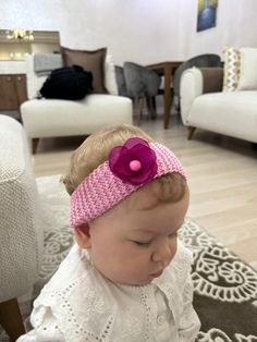 Material : cotton yarn, felt beads, organza flower  Size : Fit to 0 - 12 months Handmade with love and care. This is lovely handmade crochet baby headband. If you wat different color combination pls do not hesitate to contact with us.  organza flower width is 4.5 cm  Color may very slightly due to the color calibration of each individual monitor. Each item comes packaged in a ready to give as gifts to friends or yourself for more designs please visit our shop https://www.etsy.com/shop/HJSister Pink Headband With Handmade Flowers As Gift, Adjustable Pink Headband With Handmade Flowers, Pink Handmade Flower Headband, Pink Flower Headband With Handmade Flowers, Handmade Adjustable Pink Headband, Cute Pink Headband For First Birthday, Pink Handmade Flowers Headband For Birthday, Pink Headband For Birthday, Cute Handmade Flower Headband