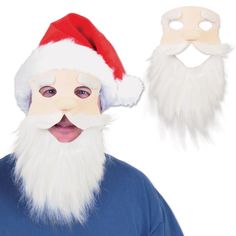 Pack of 12 Fuzzy Bearded Face with Red Hat Christmas Santa Masks Beard And Mustache, Pack And Play, Christmas Central, White Beard, Christmas Party Supplies, Novelty Items, Red Hats, Christmas Santa, The Holiday Aisle