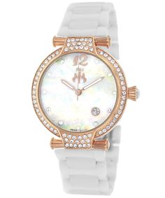 Jivago Bijoux Collection Model Jv2216 Watch - Swiss Quartz Movement View 1 Ceramic Bracelet, Faux Pearl Bracelet, Ceramic Watch, Stainless Steel Band, Minerals Crystals, Stainless Steel Bracelet, White Silver, Pearl Bracelet, Quartz Movement