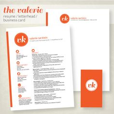 an orange and white business letterhead is on the left side of this brochure