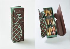 two boxes with different types of pastries in them, one opened and the other closed