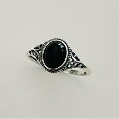 Sterling Silver Solitaire Black Agate Ring With Swirly, Silver Ring, Wedding Ring, Onyx Ring, 925 Stamped, Great Gift For Any Occasion Can Be Worn Multiple Fingers, Midi Ring Black Agate Offers You Prosperity, A Victory For Athletes And Courage. As A Talisman, Black Agate Is Used To Promote Courage And Self-Confidence. Perfect Gift Idea For Birthday, Anniversaries, Engagement, Graduations, Bridesmaid, Oct Birthstone, Mother’s Day, Valentine’s Day, Promise, Good For Any Occasion. Note: Due To The Black Rings For Women Stones, Sterling Silver Black Rings, Black Oval Stone Ring, Onyx Stone Rings, The One Ring Black, Black Crystals Ring, Black Stone Signet Ring, Regulus Black Ring, Vintage Onyx Ring Eragem