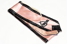 Christian Dior Galliano Twilly Scarf Luxury Black Silk Scarf For Evening, Luxury Black Silk Scarf For Formal Occasions, Luxury Pink Silk Scarf For Formal Occasions, Luxury Silk Scarf For Wedding, Elegant Pink Silk Scarf For Party, Dior By John Galliano, Christian Dior Paris, Dior Paris, Twilly Scarf