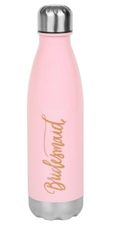 a pink stainless steel water bottle with the words,'i am beautiful'written on it