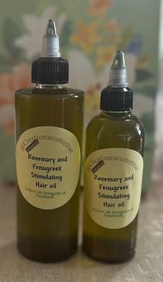 We are introducing Creationscometrue Hair Growth Oil - a powerful blend of Fenugreek and fresh garden rosemary-infused grapeseed oil designed to stimulate hair growth and thicken strands, promoting fuller, healthier hair. Our oil tackles various scalp conditions, not just for hair growth. The key ingredients include Almond Oil, fresh rosemary-infused sunflower Oil, Fenugreek powder, Peppermint Oil, Rosemary Oil, tea tree Oil, and Vitamin E oil. Fenugreek is rich in iron and protein, which are es Fenugreek Powder, Stimulating Hair Growth, Healthier Hair, Rosemary Oil, Diy Hair Care, Scalp Conditions, Peppermint Oil, Stimulate Hair Growth, For Hair Growth