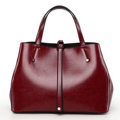 Color: Burgundy, Size: 1 PC Ladylike Style, Vintage Crossbody Bag, Bags Leather Handbags, Beautiful Handbags, Color Vintage, Casual Tote, Branded Handbags, Style Elegant, Leather Tote Bag