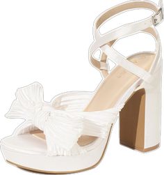 Bridal Heels Comfortable, Heels 4 Inch, Platform Chunky Heels, Comfortable Dress Shoes, Block High Heels, Heels Comfortable, Strappy Platform Sandals, Sandals Platform, Bridal Heels