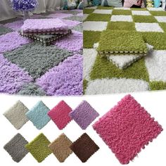 the rugs are all different colors and sizes