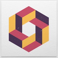 an image of a colorful geometric design on white paper