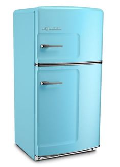 an old fashioned green refrigerator on a white background