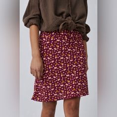 A Sassy Floral Print Adorns This Fluttery Skirt That's A Versatile Addition To Your Season-Spanning Wardrobe. 20" Center Front Length (Size 8) Unlined 100% Viscose Hand Wash, Line Dry Imported Casual Purple Mini Skirt For Fall, Casual Purple Skirt For Spring, Flowy Lined Mini Skirt In Purple, Summer Purple Relaxed Mini Skirt, Flowy Lined Purple Mini Skirt, Flowy Purple Mini Skirt With Lining, Purple Flowy Mini Skirt With Lining, Purple Relaxed Mini Skirt For Summer, Relaxed Purple Mini Skirt For Summer