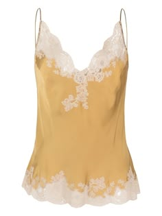 ochre yellow silk satin lace embroidered trim scallop edge plunging V-neck adjustable spaghetti straps We've partnered with Good On You — an independent agency that rates how brands perform in relation to their impact on the planet, people and animals, with a multi-criteria rating simplified to a five points scale. In order to be awarded our conscious label, larger brands need to score a minimum of four out of five ('Good'), while smaller brands must score at least three out of five ('It's A Sta Luxury Delicate Intimates With Lace Trim, Luxury Scalloped Lace Intimates For Women, Luxury Camisole Intimates With Built-in Bra, Luxury Lace Top Intimates For Evening, Luxury Camisole Intimates For Evening, Luxury Lace Camisole With Built-in Bra, Luxury Fitted Camisole With Built-in Bra, Luxury Sleeveless Intimates With Lace Trim, Luxury Lace Bodice Evening Slip Dress