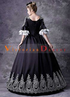 Vintage Black Rococo Embroidery Princess Renaissance Victorian Steampunk Dress Halloween Costume   Condition: Brand New  Color: amp;nbsp; As Picture  Material: Satins And Lace  Silhouette: Ball Gown  Sleeve Length: Full Sleeve  Dresses Length:Floor-Length  Neckline: Square-Collar  Decoration: Lace  Style: Vintage   Includes: Dress    amp;nbsp; Victorian Dresses For Halloween, Victorian Style Dresses For Halloween, Vintage Overbust Dress For Halloween, Vintage Overbust Halloween Dresses, Gothic Victorian Ball Gown For Halloween, Victorian Black Dress For Halloween, Gothic Ball Gown Dresses For Halloween, Victorian Style Black Dress For Halloween, Victorian Dress For Halloween Costume Party