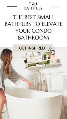 Living in a small condo doesn't mean you have to compromise on luxury or functionality—especially when it comes to your bathroom. Discover T & L's small soaker bathtubs today! Condo Bathroom Ideas Small Spaces, Condo Bathroom Ideas, Small Bathtubs, Interior Design Toilet, Toilet Design Modern, Condo Bathroom, Luxury Bathtub, Modern Home Offices, Small Bathtub